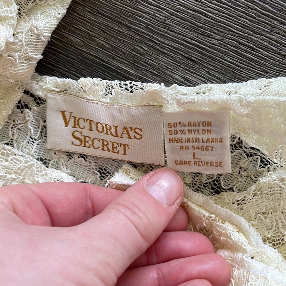 Victoria's Secret | Gold Label VTG Vintage Lace Cover Up Dress Negligee large - Picture 4 of 8